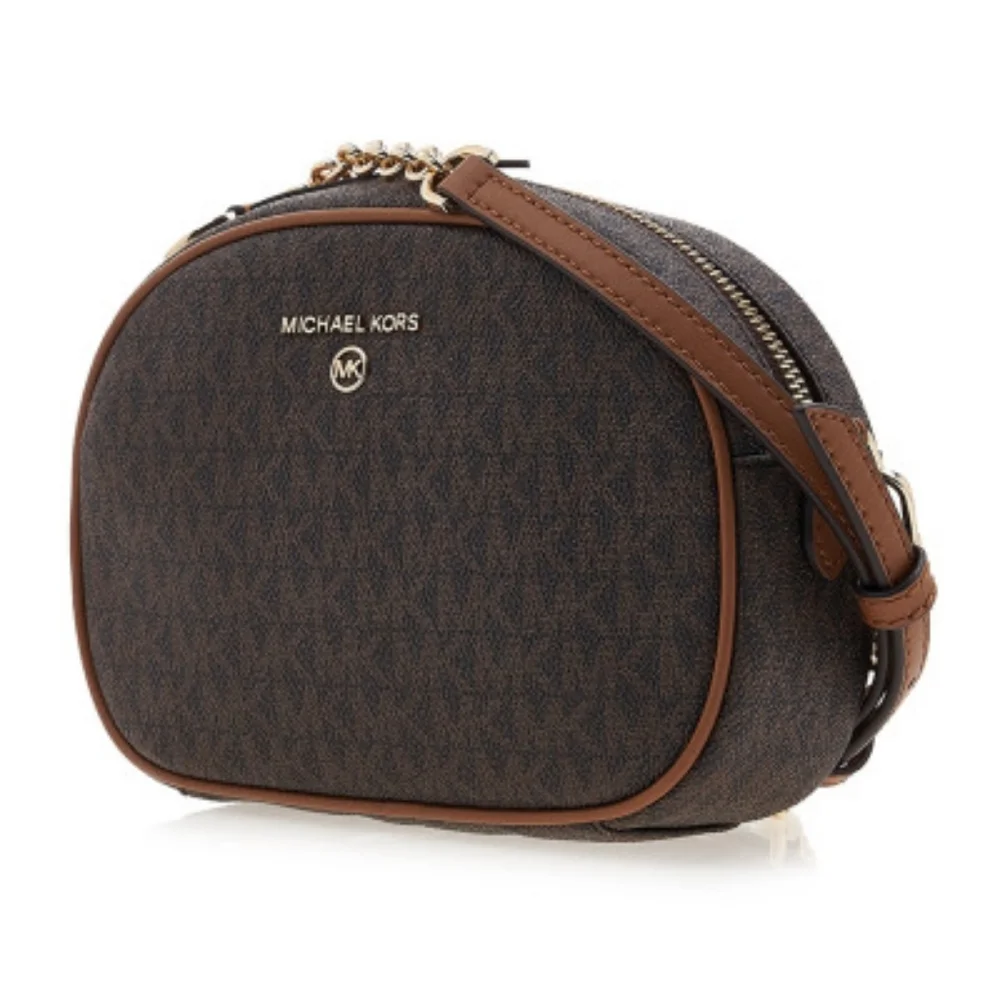 Michael Kors Jet Set Small Signature Logo Oval Camera Crossbody Purse